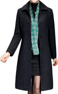 Women’s Wool Trench Coat Winter Long Thick Overcoat Coats