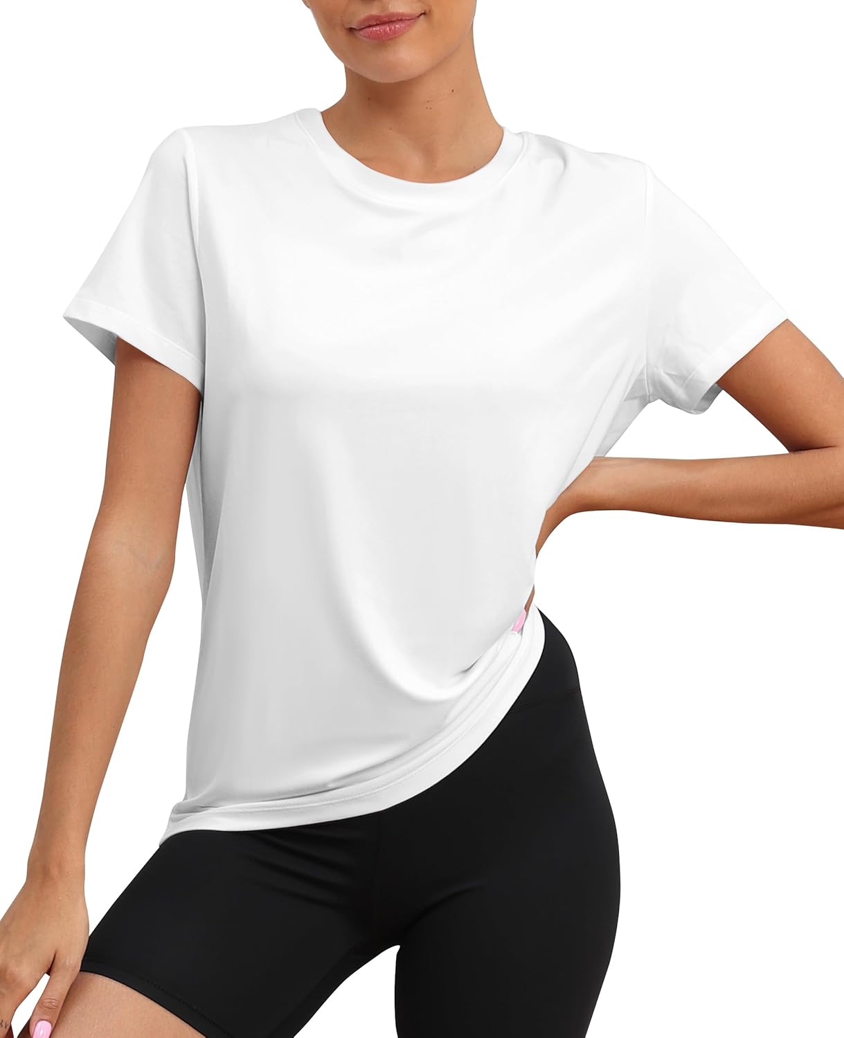workout tops for women upf50 breathable loose fit yoga t shirts short sleeve running gym athletic tee top