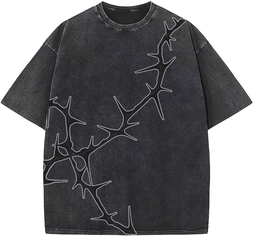 y2k graphic t shirts vintage oversized tees streetwear casual acid washed tops for men women