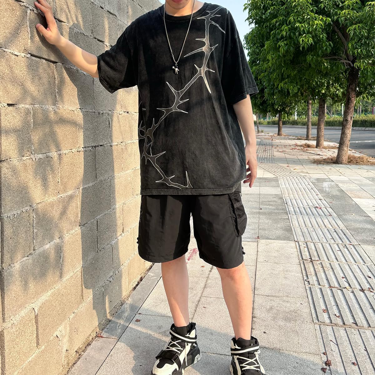 y2k graphic t shirts vintage oversized tees streetwear casual acid washed tops for men women