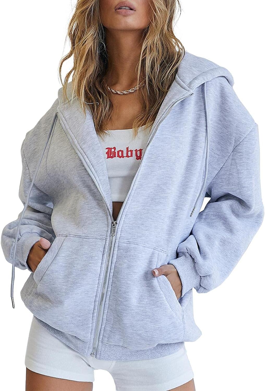 womens zip up hoodies oversized sweatshirts fall school fashion outfits casual jackets 2025 winter clothes