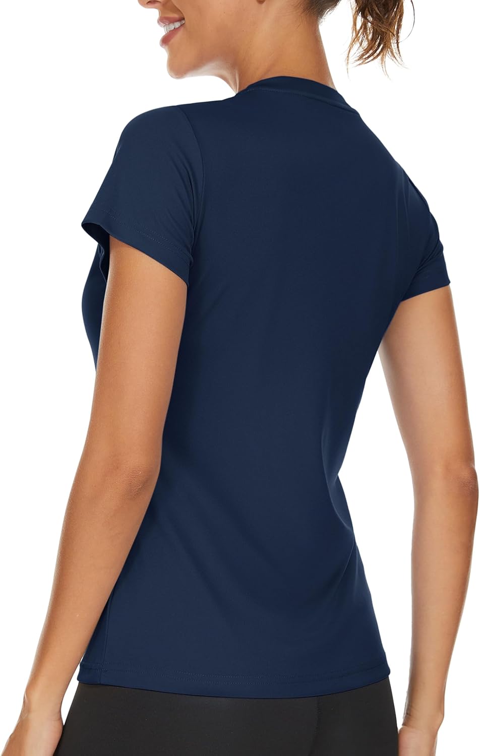 workout tops for women upf 50 sun protection v neck t shirts short sleeve quick dry athletic running shirts