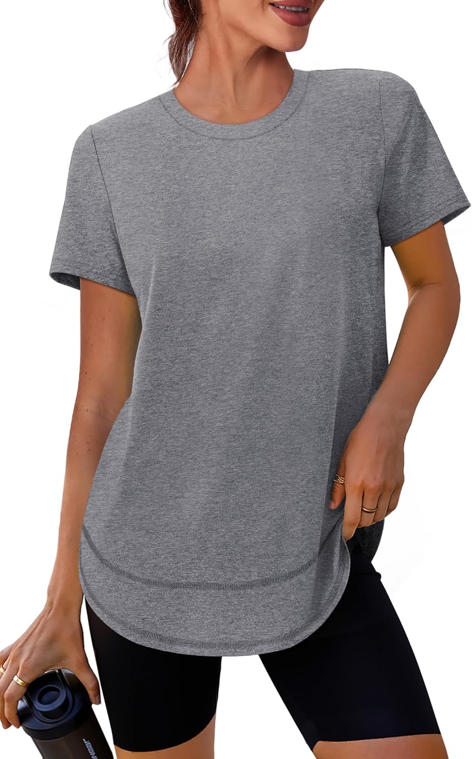 womens workout tops short sleeve shirts with sun protection trendy spring summer outfits s 3xl